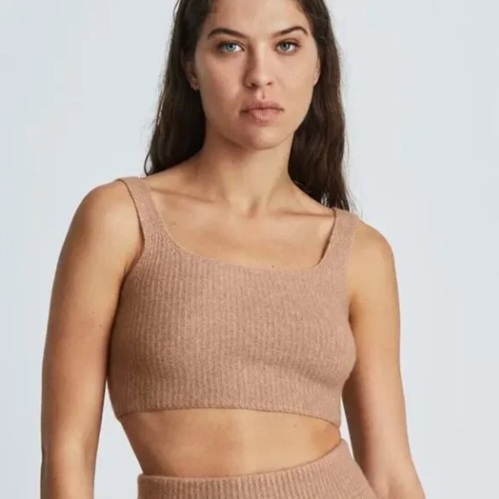 Everlane Wool Blend Crop Top in Camel Brown, NWT, Medium